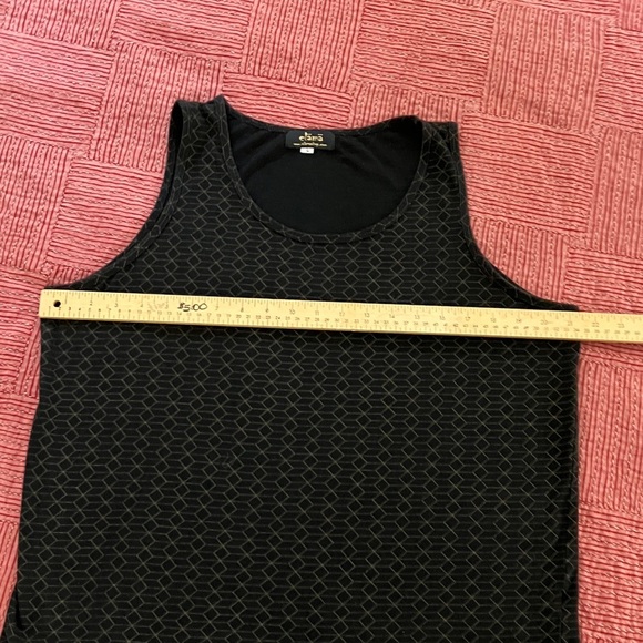 Elama men’s large soft Indian cotton Black Geometric Tank Top - Picture 3 of 8
